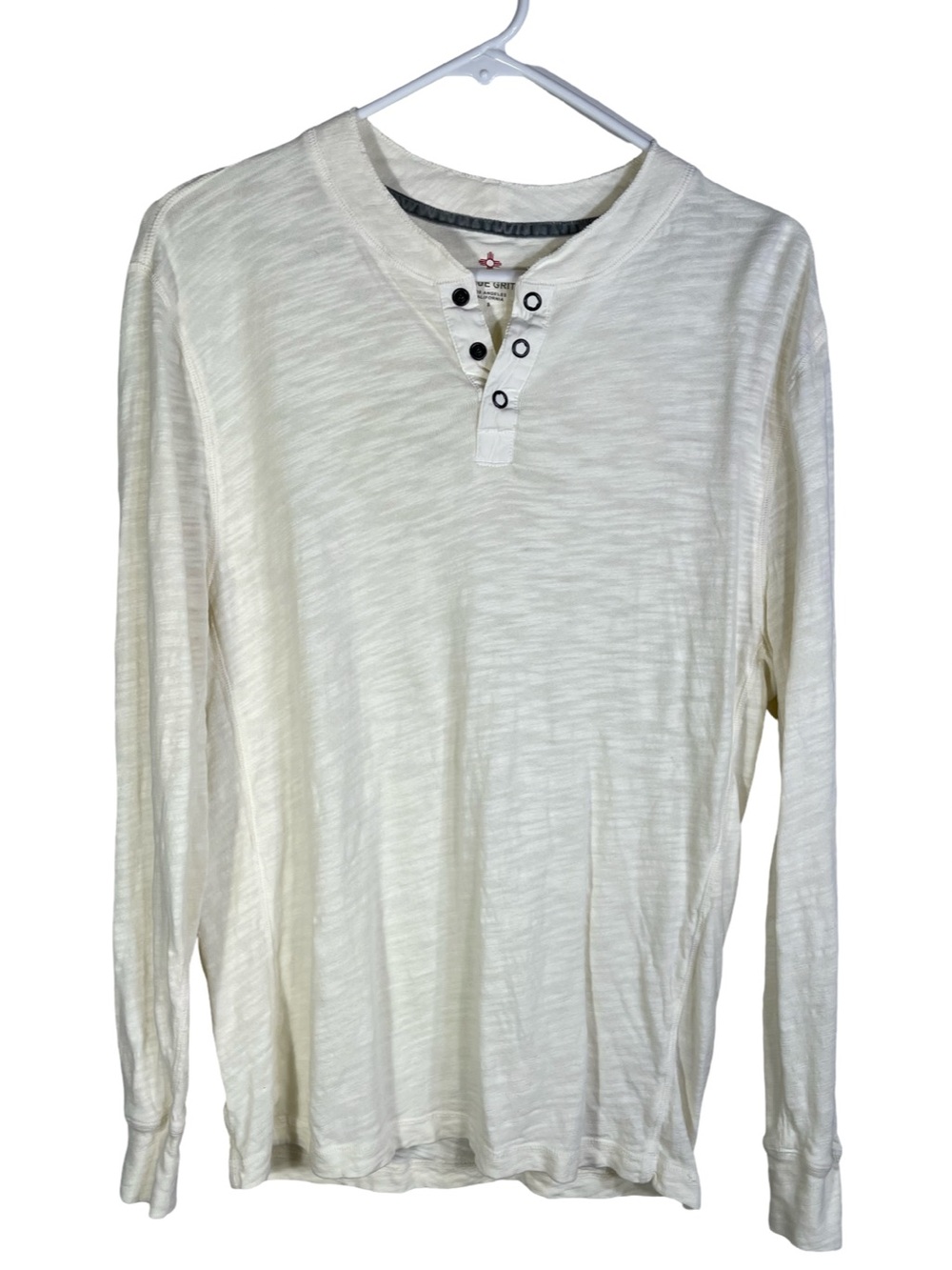 True Grit Men Long-sleeve Tee Size S Color Off White